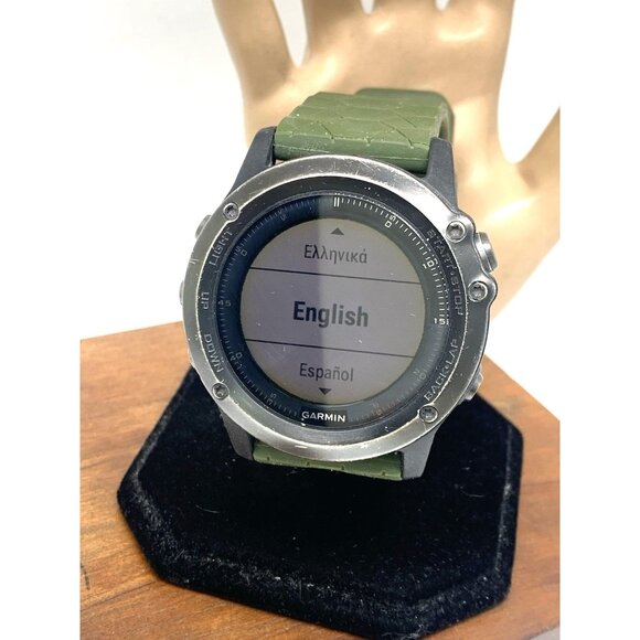 Garmin Fenix 3 Sapphire Men's Watch GPS Smartwatch Black Green Rubber Strap 51mm